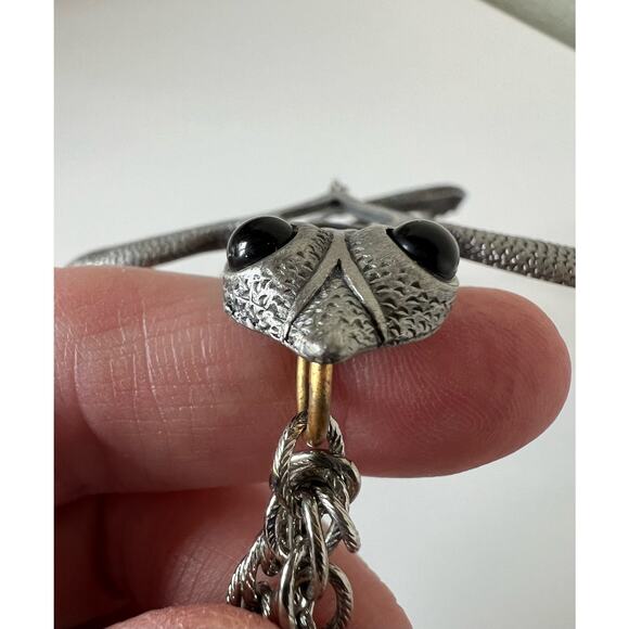 Vintage Gecko Lizard Pendant Necklace Unbranded 20 Inches - Picture 2 of 10